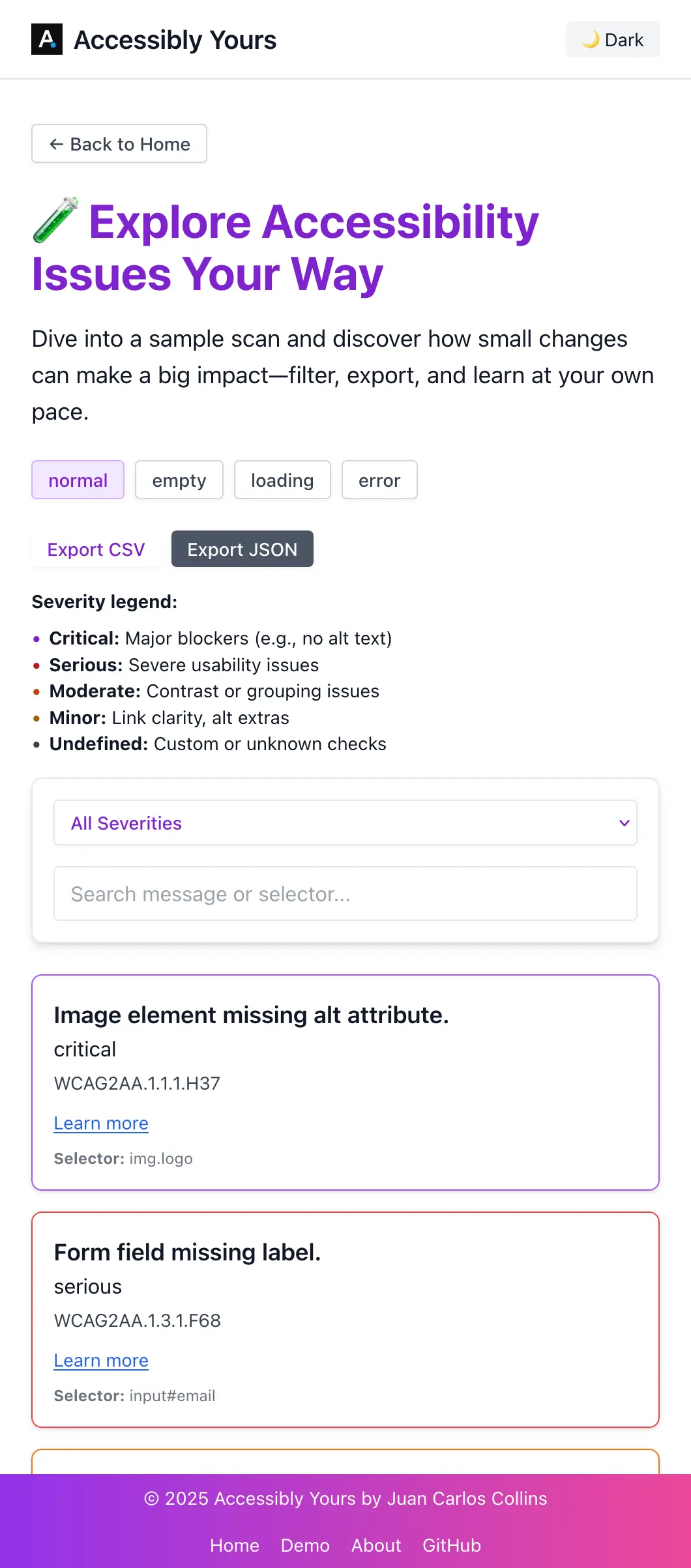 Interactive Demo Experience